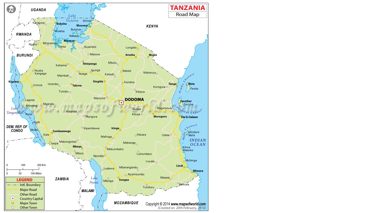 Tanzania Map With All Regions